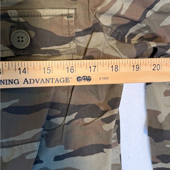 Caslon Women's Embroidered Olive Green‎ Camo button up collared jacket size SM - Picture 7 of 13